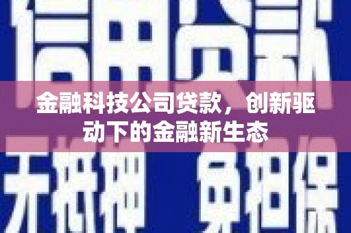 东阿金融科技公司贷款，创新驱动下的金融新生态