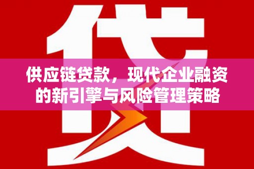 东阿供应链贷款，现代企业融资的新引擎与风险管理策略