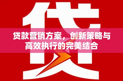 东阿贷款营销方案，创新策略与高效执行的完美结合