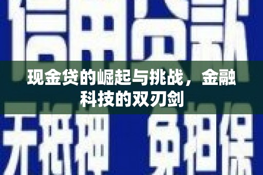 东阿现金贷的崛起与挑战，金融科技的双刃剑
