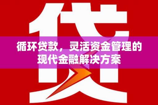 东阿循环贷款，灵活资金管理的现代金融解决方案