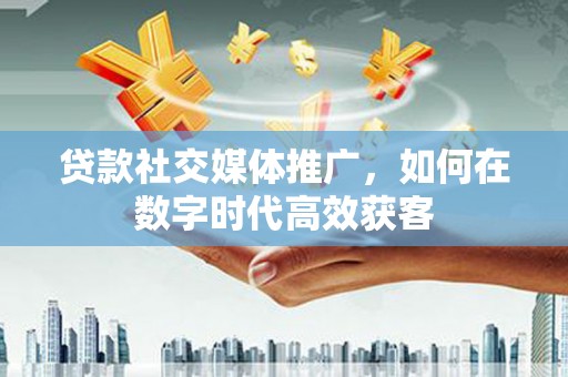 东阿贷款社交媒体推广，如何在数字时代高效获客