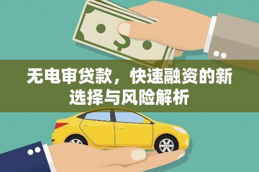 东阿无电审贷款，快速融资的新选择与风险解析