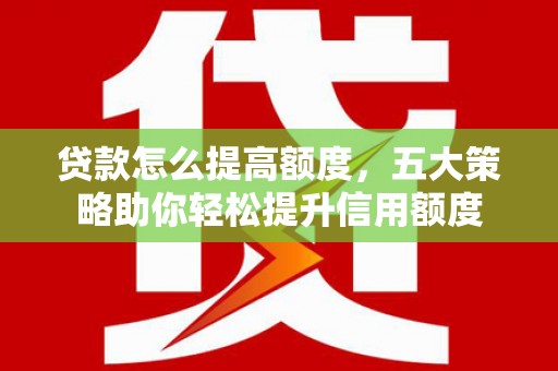 东阿贷款怎么提高额度，五大策略助你轻松提升信用额度