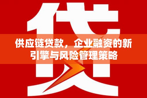 东阿供应链贷款，企业融资的新引擎与风险管理策略