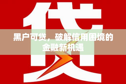 东阿黑户可贷，破解信用困境的金融新机遇
